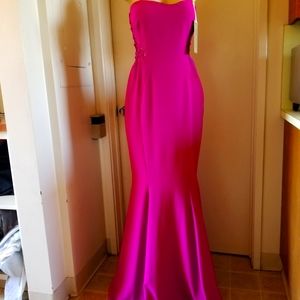 New  Mignon sexy lace mesh mermaid  cocktail  prom magneta wedding dress 10